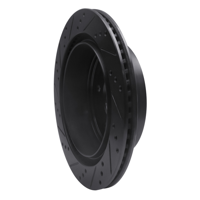 Ford E-150 Club Wagon Brake Rotor (1) - Rear Right - R1 Concepts - Drilled & Slotted - Black - `04-`06